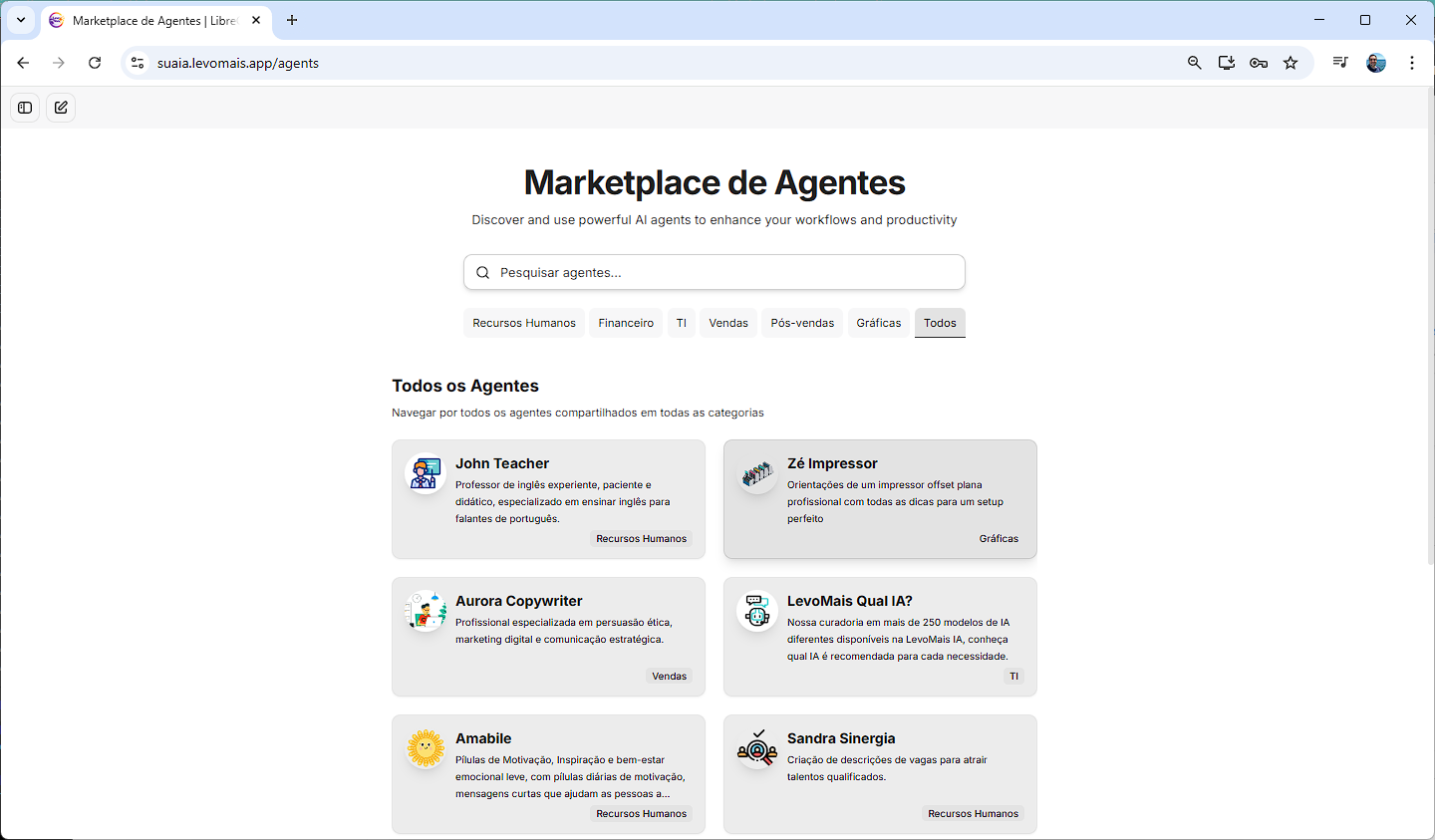 LevoMais IA - tela de conversa com IA