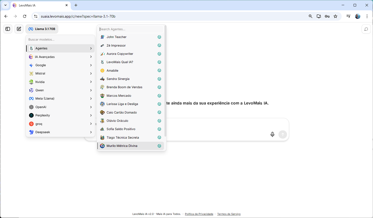 LevoMais IA - uso da plataforma